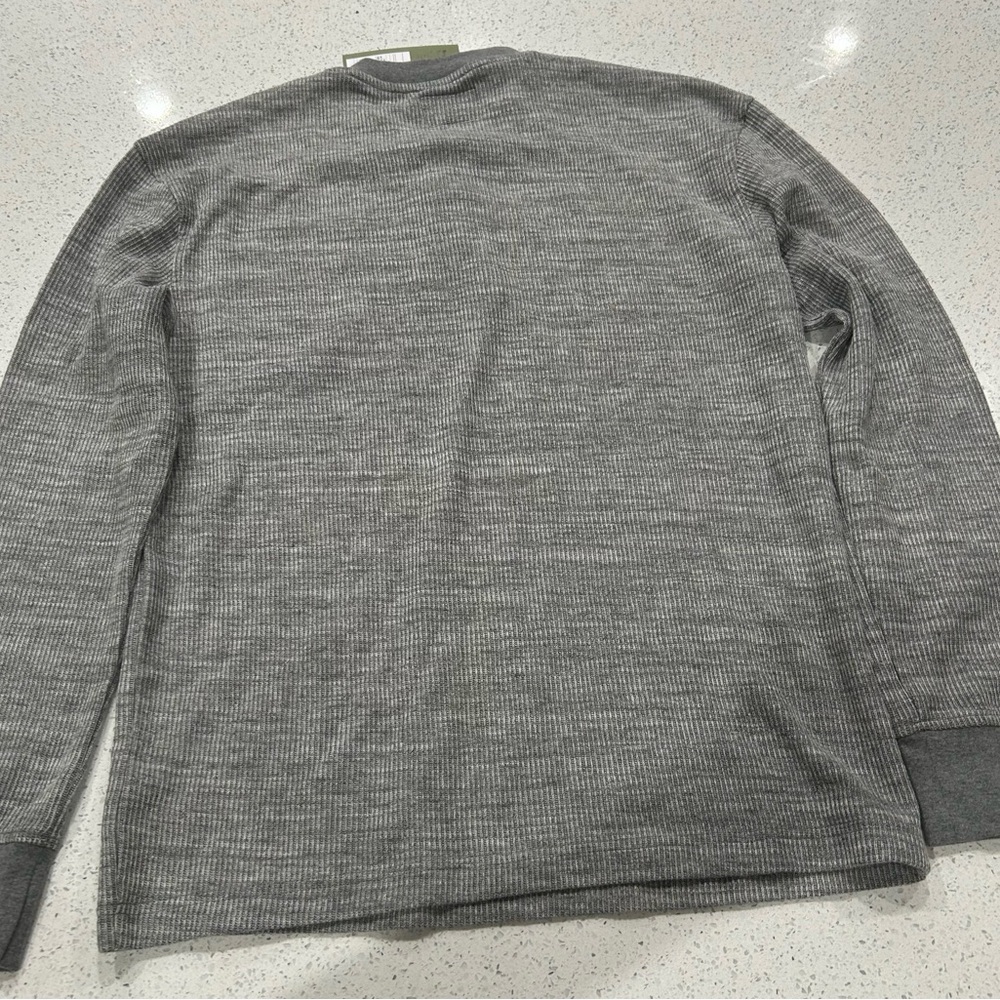 Goodfellow men’s Gray  long sleeve Henley Shirt size M NWT - Picture 4 of 4